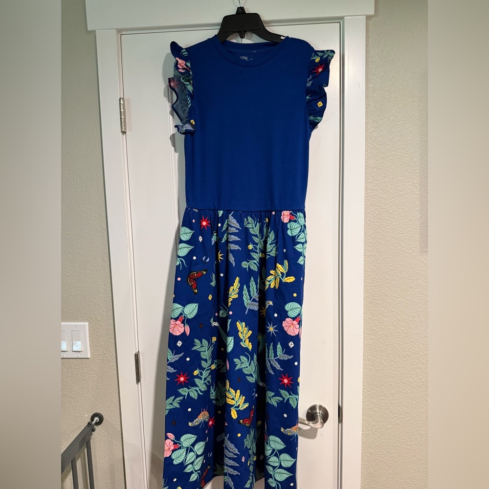 🍿Floral Blue Latino heritage month dress